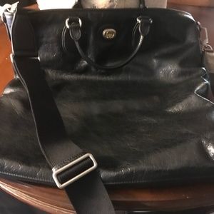 Gucci Morpheus black cracked calf leather large totes